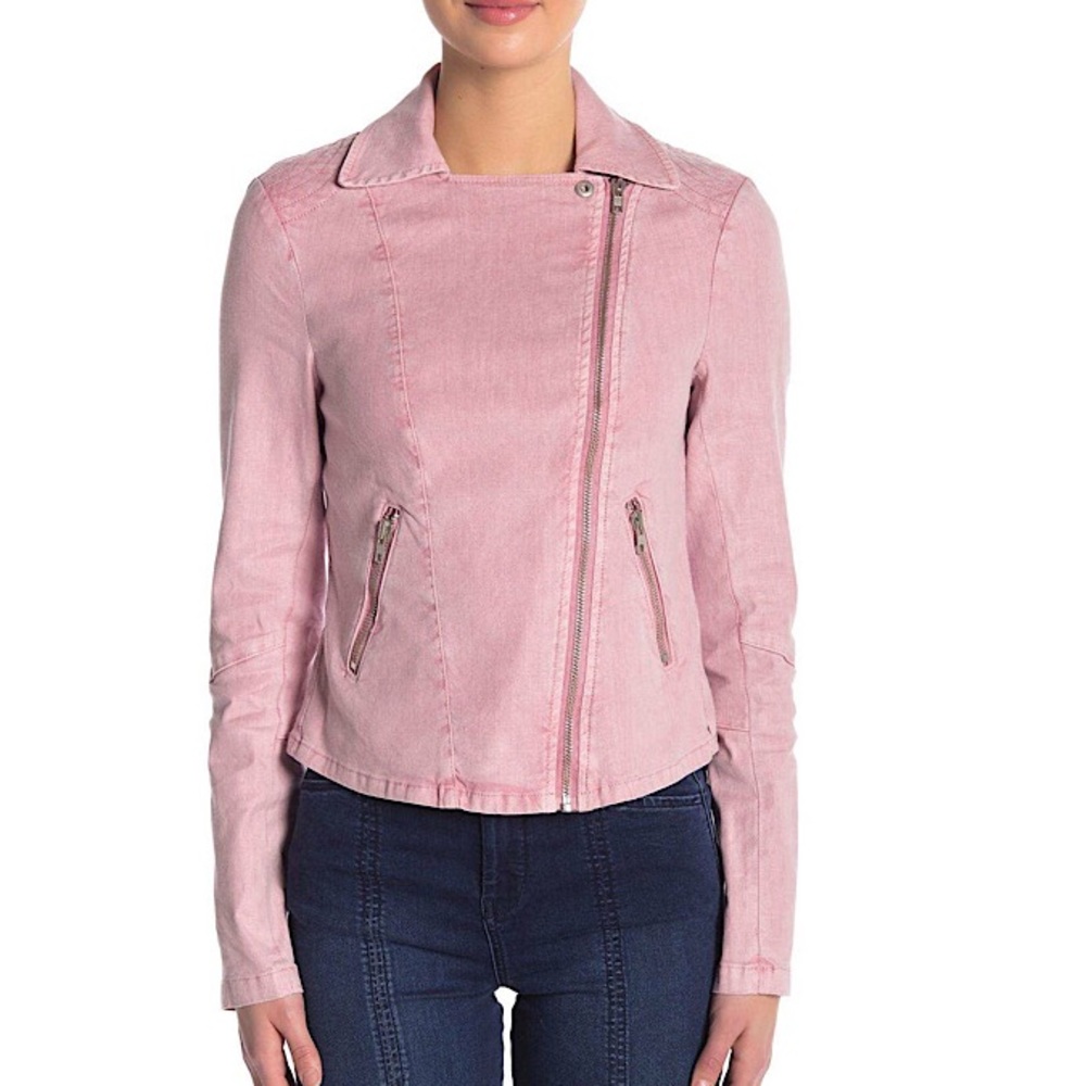 Level 99 Blush Brooklyn Moto-Jacket - Picture 2 of 8